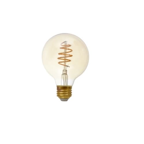 LEDVANCE Sylvania 4.5W LED G25 Spiral Filament Bulb, Dim, E26, 250 lm, 2175K, Amber