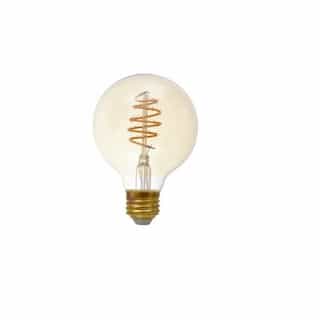 4.5W LED G25 Spiral Filament Bulb, Dim, E26, 250 lm, 2175K, Amber