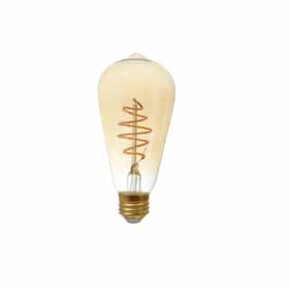 LEDVANCE Sylvania 4.5W LED ST19 Spiral Filament Bulb, Dim, E26, 250 lm, 2175K, Amber