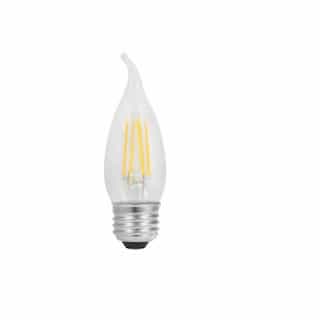 LEDVANCE Sylvania 4W Natural&trade; LED B10 Bulb, Bent Tip, 0-10V Dimmable, E26, 350 lm, 120V, 2700K, Clear