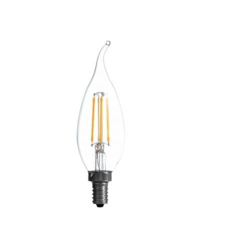LEDVANCE Sylvania 5.5W Natural&trade; LED B10 Bulb, Bent Tip, 0-10V Dim, E12, 500 lm, 120V, 5000K, Clear