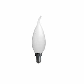 4.5W LED B10 Bulb, Flame Tip, Dimmable, E12, 350 lm, 120V, 2700K, Frosted