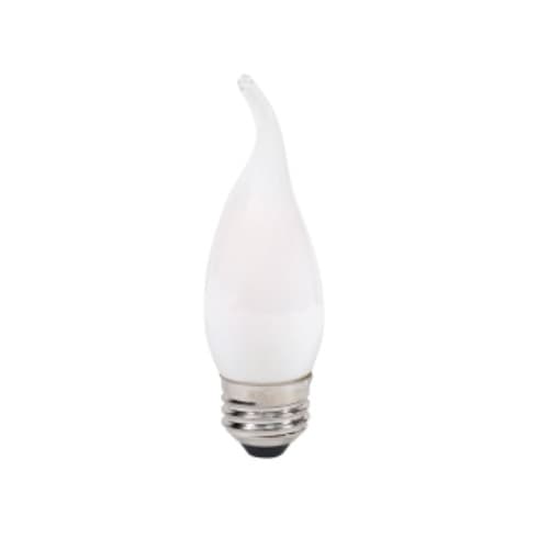LEDVANCE Sylvania 5.5W LED B10 Bulb, Flame Tip, Dimmable, E26, 500 lm, 120V, 2700K, Frosted