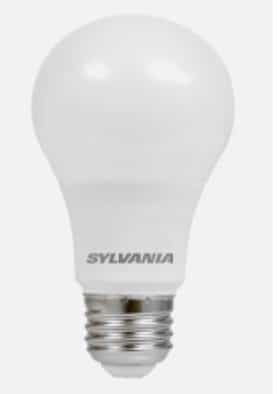 LEDVANCE Sylvania 5.5W LED A19 Bulb, E26, Dim, 450 lm, 120V-277V, 3000K, Frosted