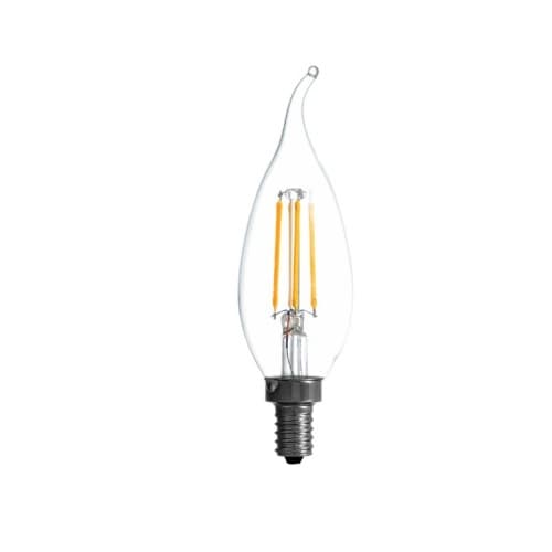 6.5W LED B13 Bulb, Flame Tip, E12, 750 lm, 120V, 2700K