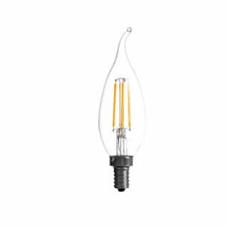 LEDVANCE Sylvania 6.5W LED B13 Bulb, Flame Tip, E12, 750 lm, 120V, 2700K