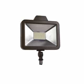 30W Slim LED Flood Light w/ Sensor, Knuckle, Wide, 100W MH Retrofit, 4000K, Bronze
