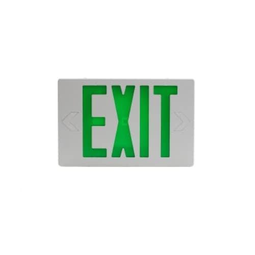 LEDVANCE Sylvania LED Exit Sign, Green Letters, White Finish