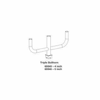 4-in Triple Bullhorn Bracket for Square Straight Poles, Bronze