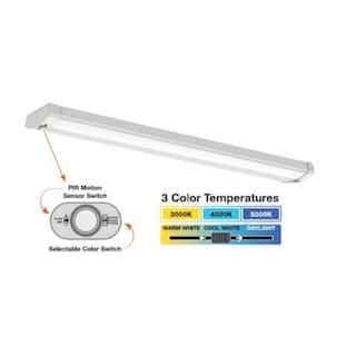 4-ft 48W Wide Wrap Light, Dimmable, 5500 lm, 120V-277V, Selectable CCT