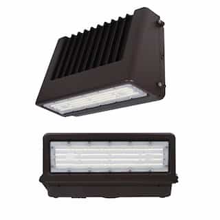 60W LED Full Cut-Off Wall Pack, Dimmable, 7200 lm, 120V-277V, Selectable CCT, Bronze