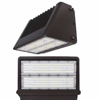 120W LED Full Cut-off Wall Pack, Dimmable, 14400 lm, 120V-277V, Selectable CCT, Bronze