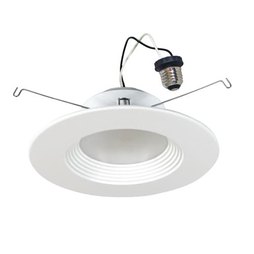 5-in/6-in 11W LED Baffle Reflector Downlight, Dimmable, E26, 900 lm, Selectable CCT