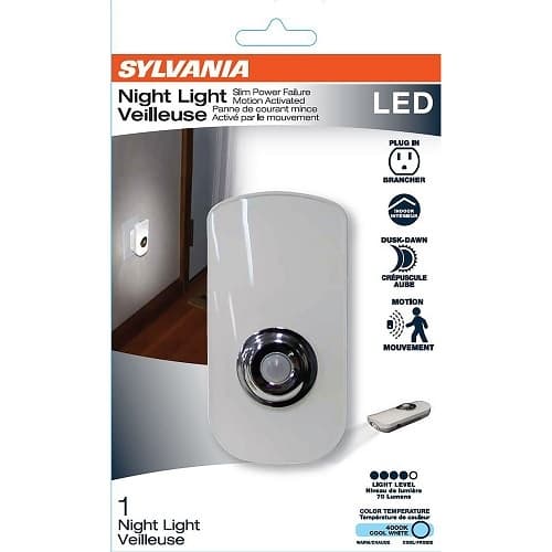 LEDVANCE Sylvania 0.9W Power Failure Night Light, 40 lm, 4000K, White
