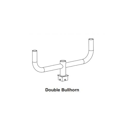 Double Bullhorn Bracket for 4-in Square Straight Pole