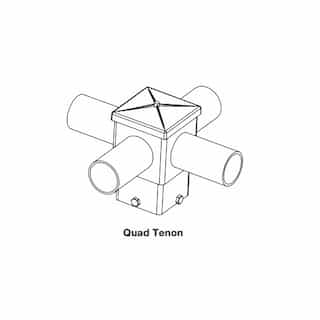 Quad Tenon Bracket for 5-in Square Straight Pole, Bronze
