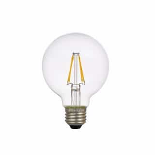 4.5W Filament LED G25 Bulb, 40W Inc. Retrofit, Dim, E26, 450 lm, 120V, 2700K