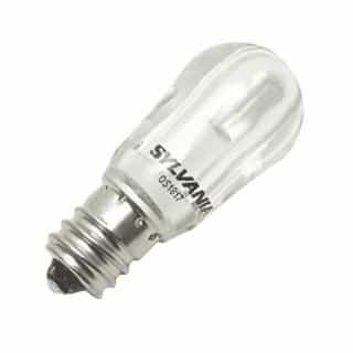 1W LED S6 Bulb, 5W Hal. Retrofit, E12, 30 lm, 120V, 3000K, Clear