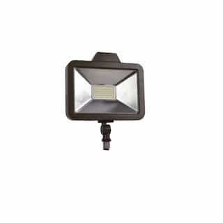30W Slim LED Flood Light w/ Knuckle Mount, 100W MH Retrofit, 3400 lm, 4000K, Bronze