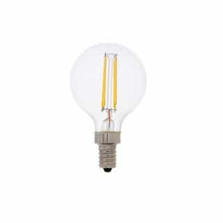 3.5W Filament G16 Bulb, 40W Inc. Retrofit, Dim, E12, 350 lm, 120V, 2700K