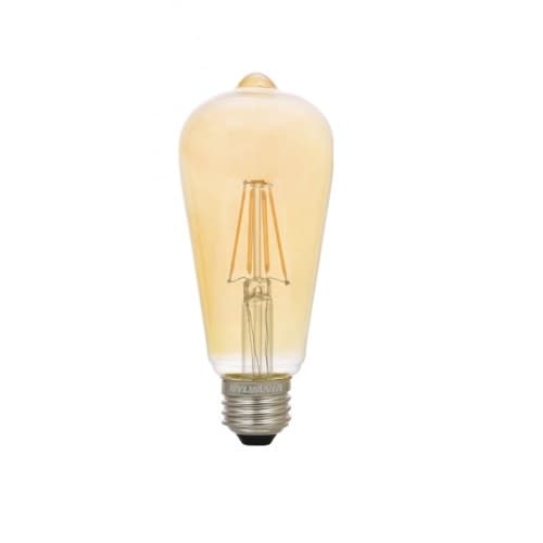 4.5W Filament LED ST19 Bulb, 40W Inc. Retrofit, E26, 380 lm, 120V, 2175K, Amber
