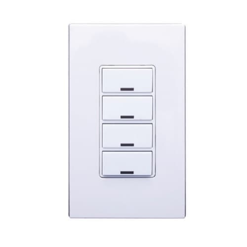 LEDVANCE Sylvania 4-Button Multi-Function Keypad w/ Room Controller, 120V-277V, White