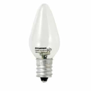0.6W LED C7 Bulb, E12, 4 lm, 120V, 6500K, Clear