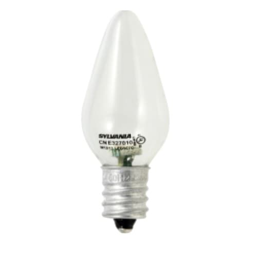 LEDVANCE Sylvania 0.6W LED C7 Bulb, E12, 4 lm, 120V, 6500K, Clear