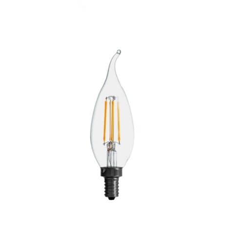 LEDVANCE Sylvania 5W Filament LED B10 Bulb, Bent Tip, 60W Inc. Retrofit, Dim, E12, 500 lm, 120V, 5000K