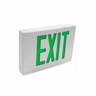 4.4W LED Exit Sign, Double-Face, Die Cast, AC Only, Green, 120V-277V, White