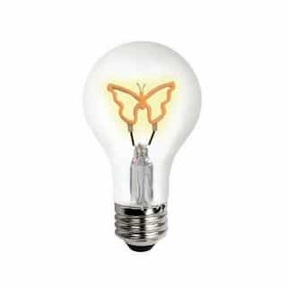 TCP Lighting 1.5W Butterfly Shape LED A19 Bulb, Dimmable, Yellow