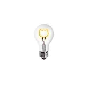 TCP Lighting 1.5W Cat Shape LED A19 Bulb, Dimmable, Yellow