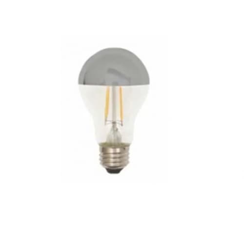TCP Lighting 8W LED A19 Bulb, Dimmable, E26, 650 lm, 120V, 2700K, Silver Bowl