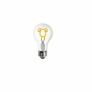 1.5W Dog Shape LED A19 Bulb, Dimmable, Yellow