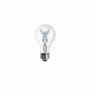 TCP Lighting 1.5W Reindeer Shape LED A19 Bulb, Dimmable, Cool White
