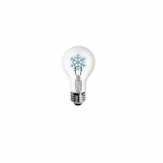 1.5W Snowflake Shape LED A19 Bulb, Dimmable, Cool White