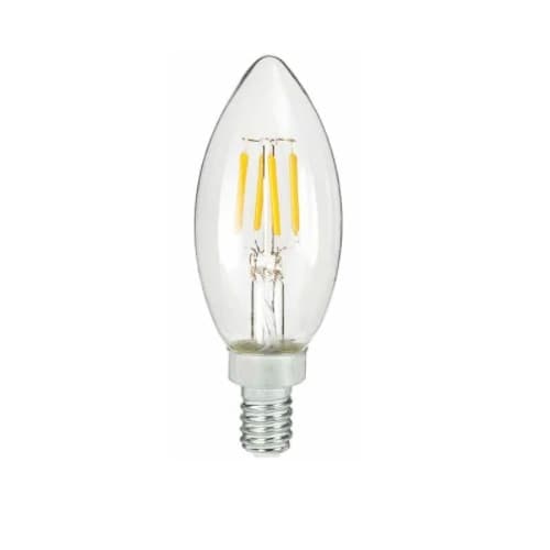 3W LED B11 Bulb, Dimmable, E12, 250 lm, 120V, 2400K, Clear