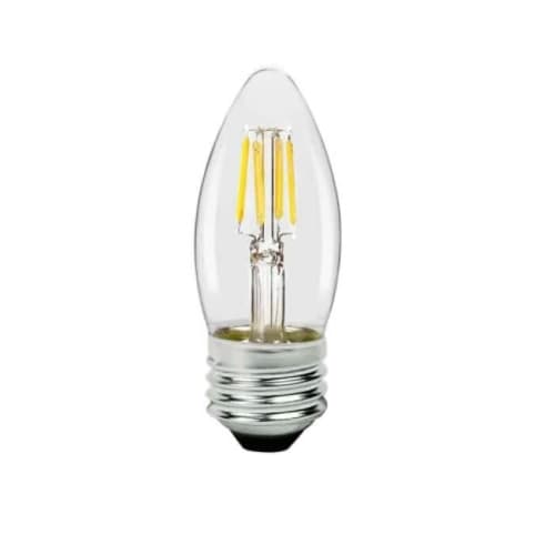 3W LED B11 Bulb, Dimmable, E26, 250 lm, 120V, 5000K, Clear