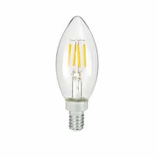 4W LED B11 Bulb, Dimmable, E12, 300 lm, 120V, 2400K, Clear