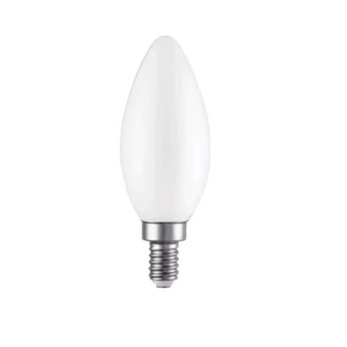 4W LED B11 Bulb, Dimmable, E12, 300 lm, 120V, 2400K, Frosted
