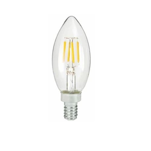 4W LED B11 Bulb, Dimmable, E12, 300 lm, 120V, 2700K, Clear
