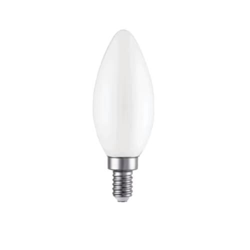 4W LED B11 Bulb, Dimmable, E12, 300 lm, 120V, 2700K, Frosted
