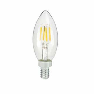 4.5W LED B11 Bulb, Torpedo Tip, Dimmable, E12, 350 lm, 120V, 2700K