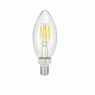 TCP Lighting 4W LED B11 Bulb, Dimmable, E12, 300 lm, 120V, 5000K, Clear