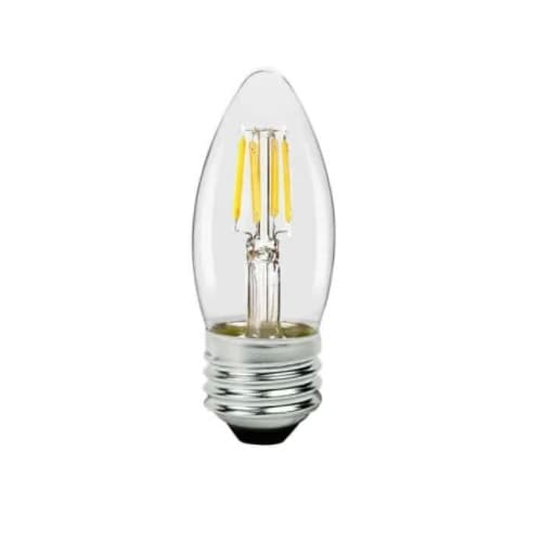 TCP Lighting 4W LED B11 Bulb, Dimmable, E26, 300 lm, 120V, 5000K, Clear