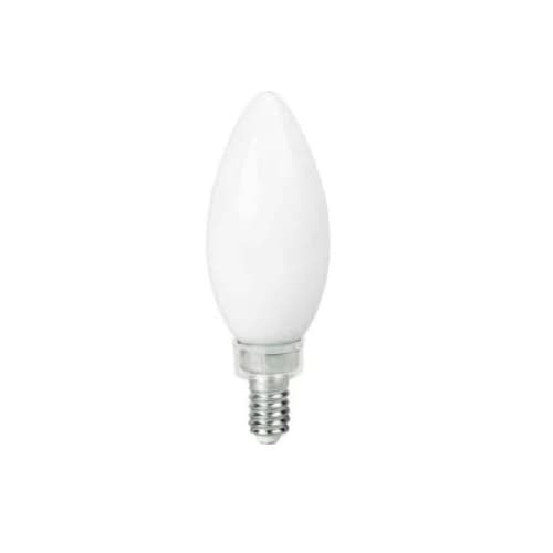 4W LED B11 Bulb, Torpedo Tip, E12, 250 lm, 120V, 1800K-2700K, Frosted