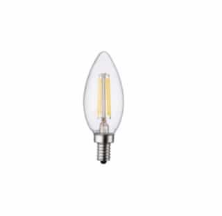 TCP Lighting 4W LED B11 Bulb, Dimmable, E12, 350 lm, 120V, 5000K, Clear