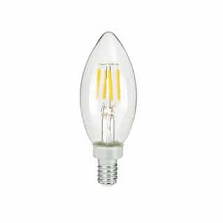5W LED B11 Bulb, Dimmable, E12, 500 lm, 120V, 2700K, Clear