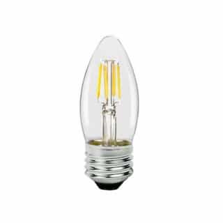 5W LED B11 Bulb, Dimmable, E26, 500 lm, 120V, 4000K, Clear