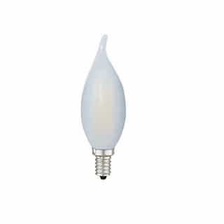 3W LED F11 Filament Bulb, Flame Tip, Dimmable, E12, 225 lm, 120V, 2200K, Frosted